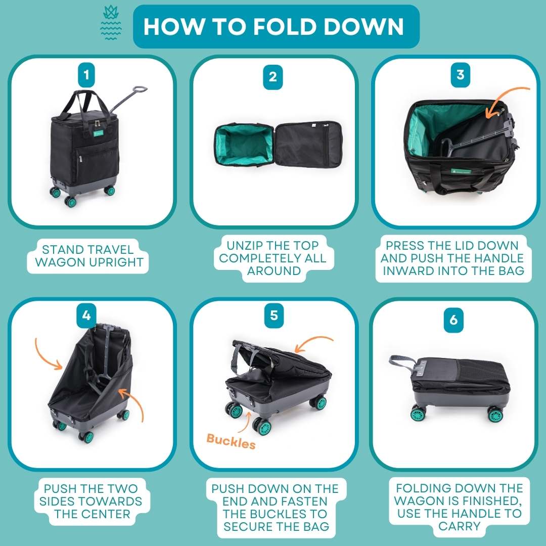 Handy Sandy Travel Wagon 45 Degree Handle Green - Handy Sandy