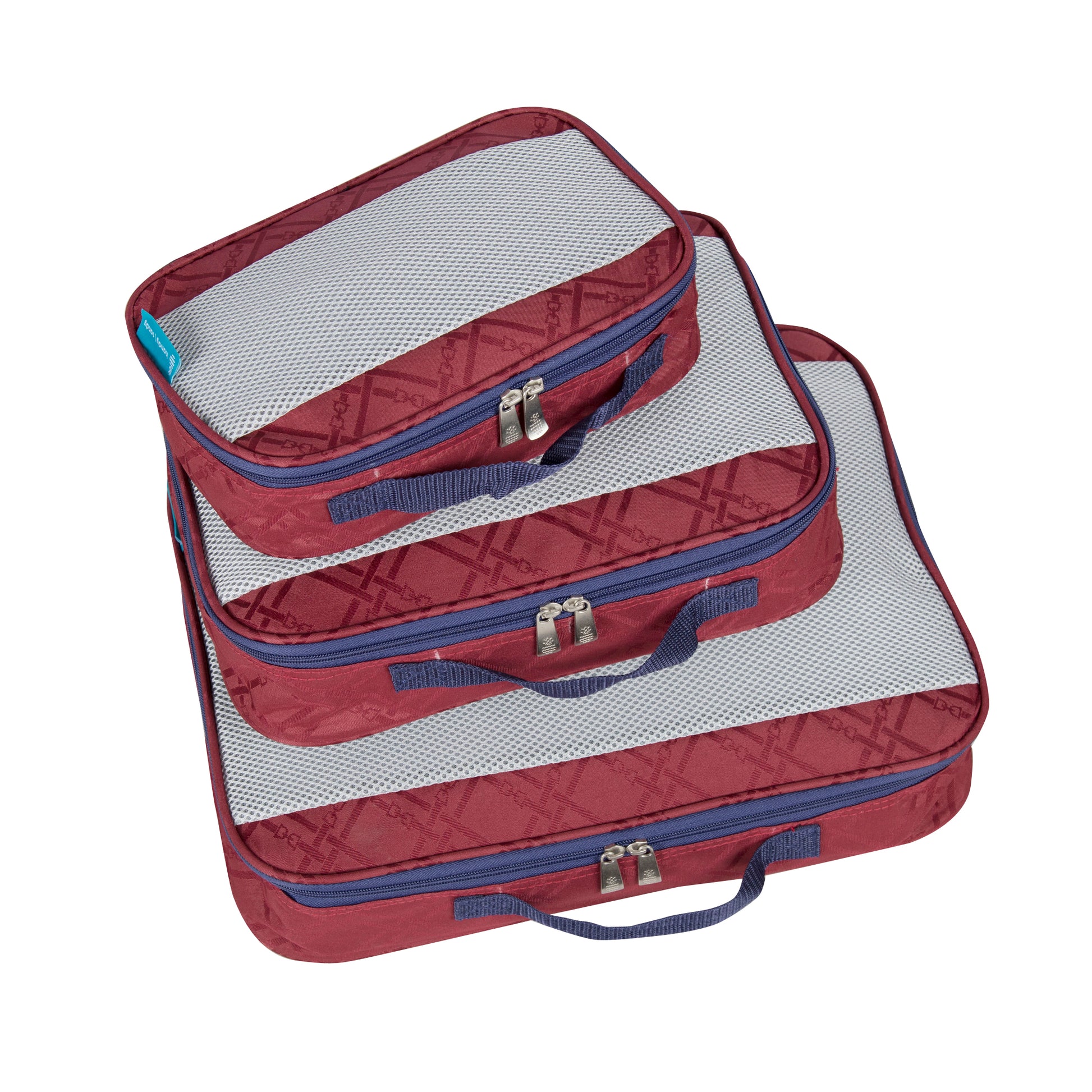 Handy Sandy BASICS 5 PIECE Organizing Packing Cube Set - Maroon Plaid - Handy Sandy