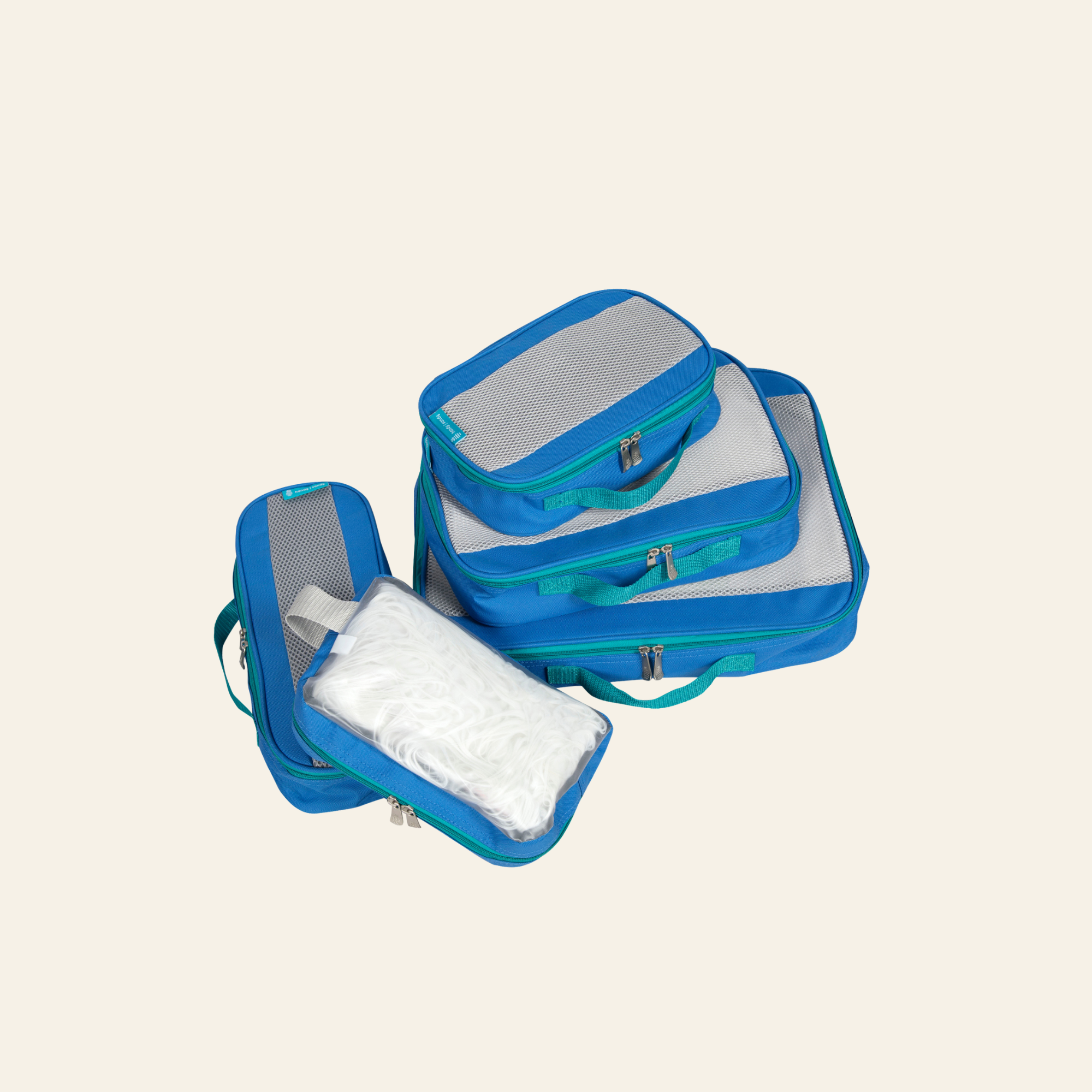 Grab & Go Packing Cubes 5 pc - Light Blue