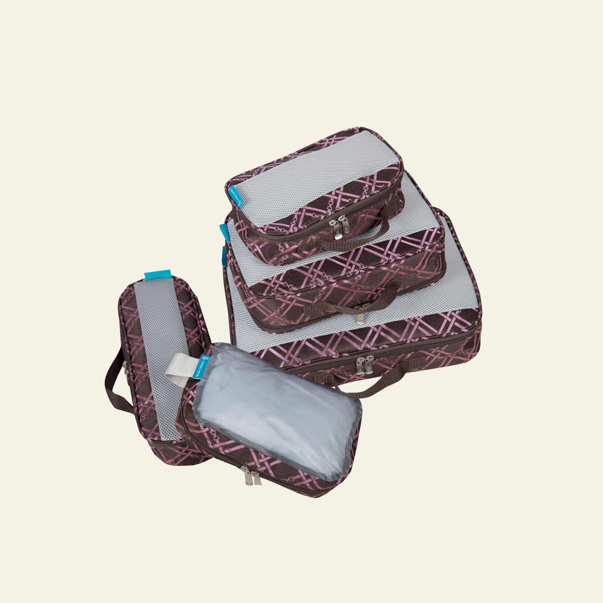 Grab & Go Packing Cubes 5 pc - Pink Pemberly