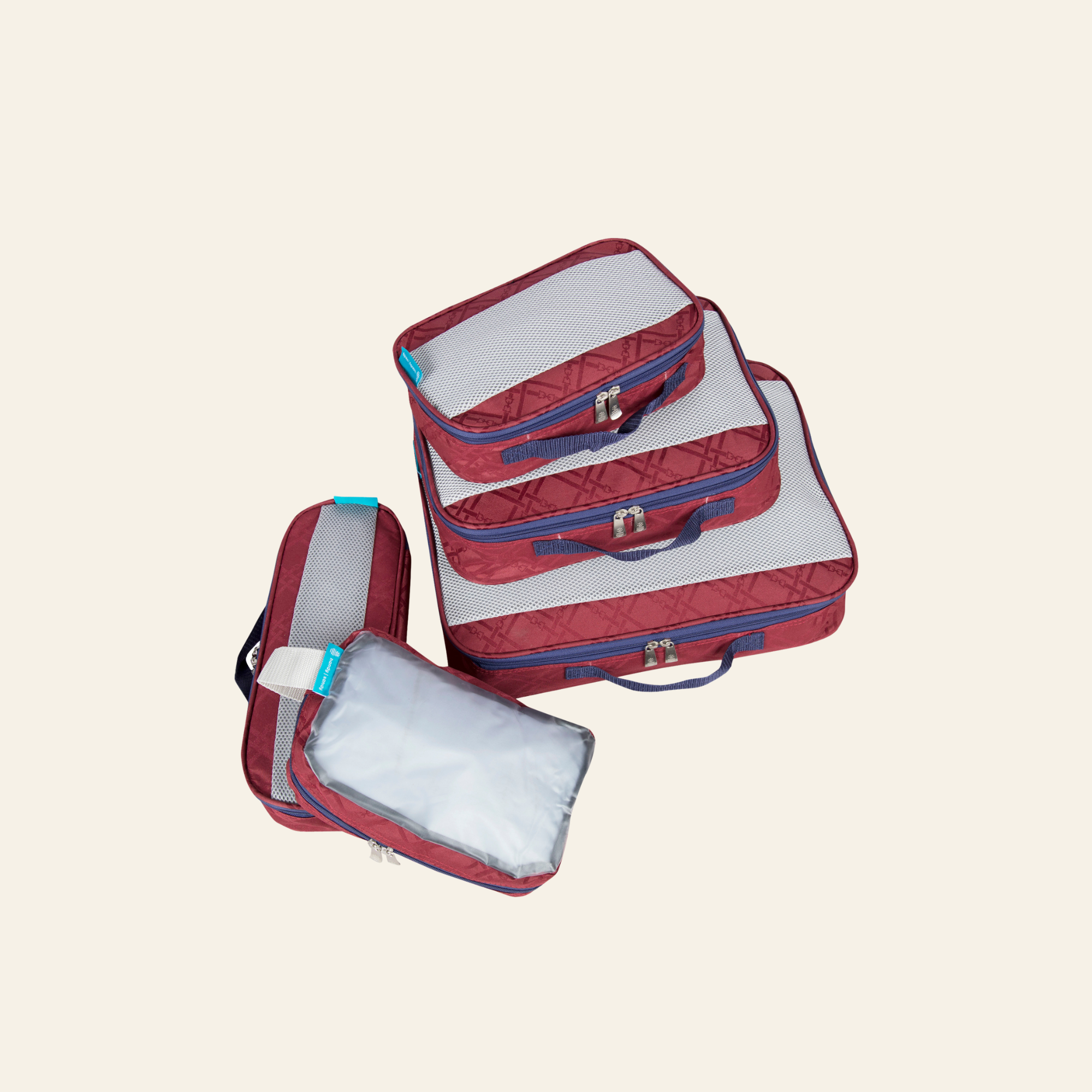 Grab & Go Packing Cubes 5 pc - Maroon Plaid