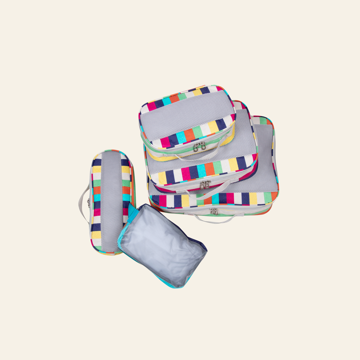 Grab & Go Packing Cubes 5 pc - Stripes - Handy Sandy