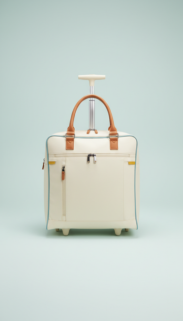 Rolling travel tote in ivory