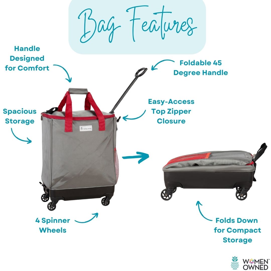 Handy Sandy Haul It Rolling Tote - Grey