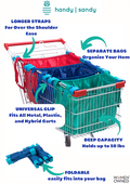 Handy Sandy Reusable Repeat Shopping Universal Cart Bags & Grocery Organizer With Base - Handy Sandy