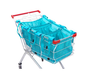 Handy Sandy Reusable Shopping Cart Bags & Grocery Organizer With Base