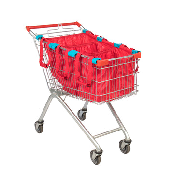 Handy Sandy Reusable Repeat Shopping Universal Cart Bags & Grocery Organizer (Red) - handy | sandy