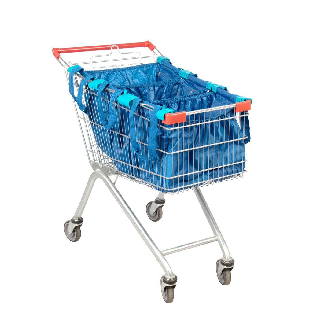 Handy Sandy Reusable Repeat Shopping Universal Cart Bags & Grocery Organizer (Blue) - handy | sandy