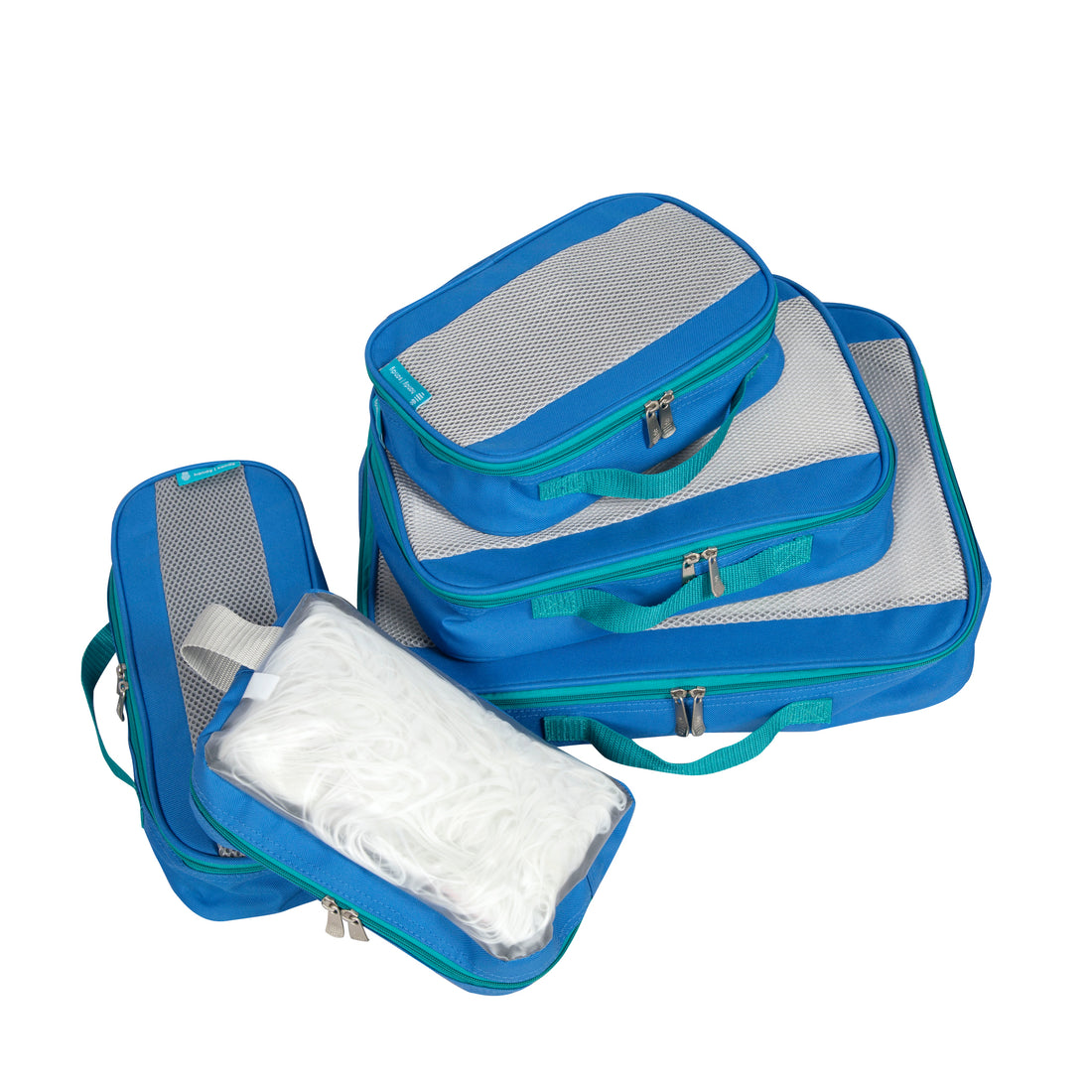 Handy Sandy BASICS 5 PIECE Organizing Packing Cube Set - Light Blue - handy | sandy